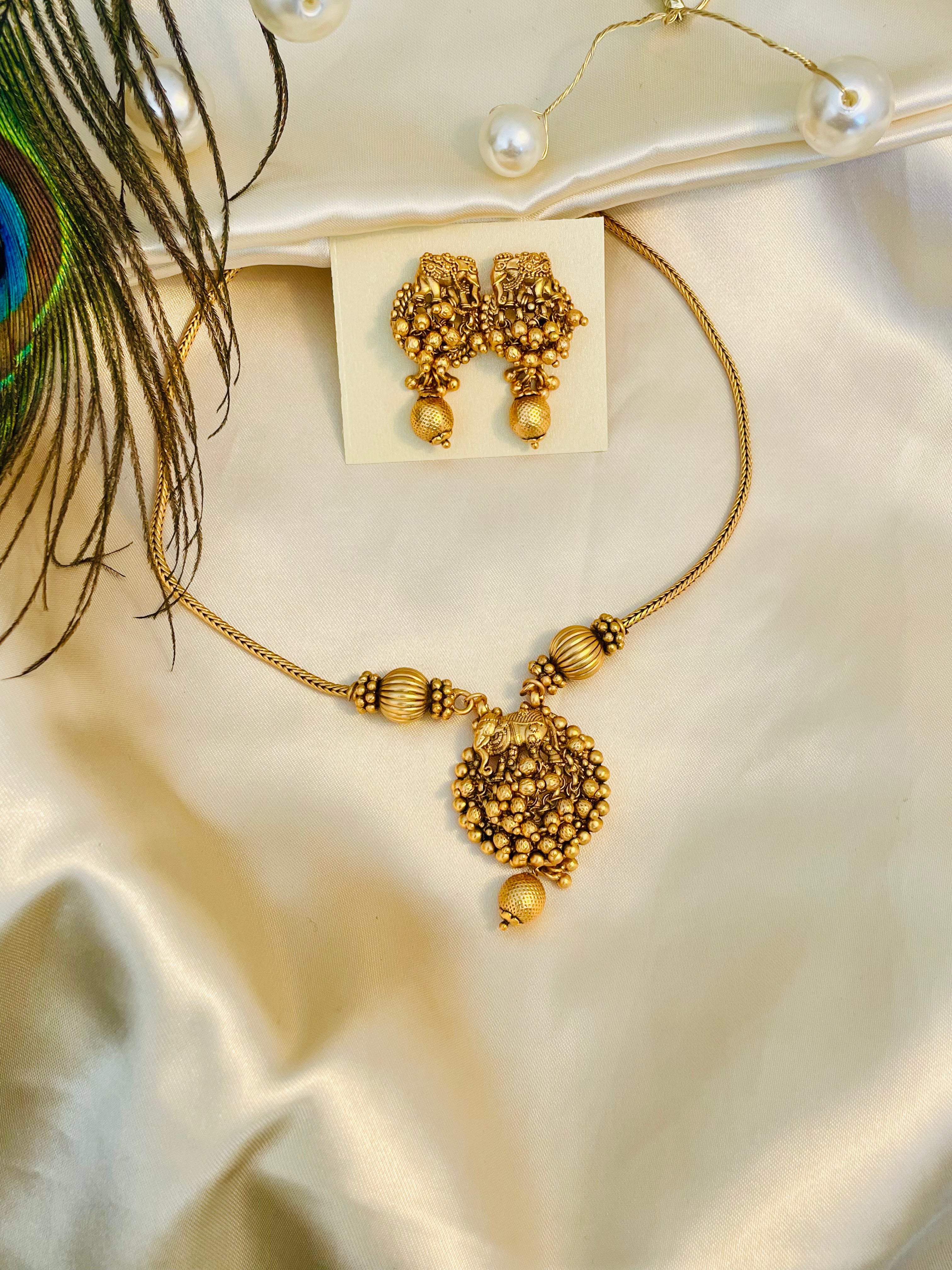 Elephant Small Pendant - Template Necklace Set