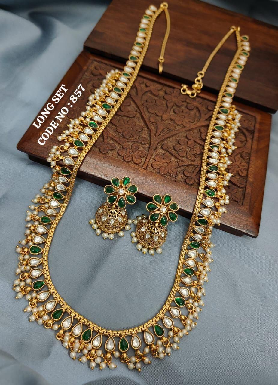 Long Set Green Stone Dools ER